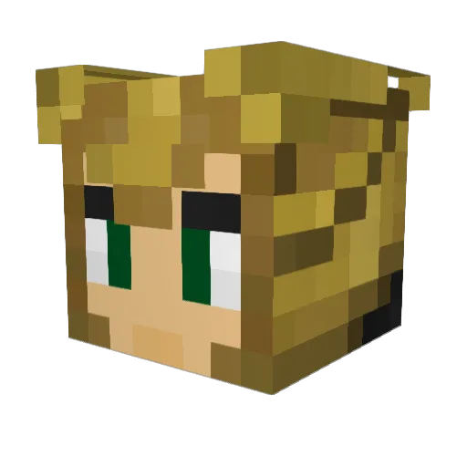 Panth00 Minecraft avatar head, 3D render