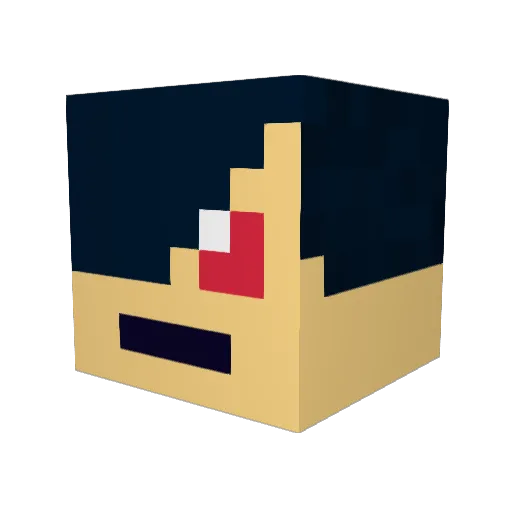 Pantofe Minecraft avatar head, 3D render