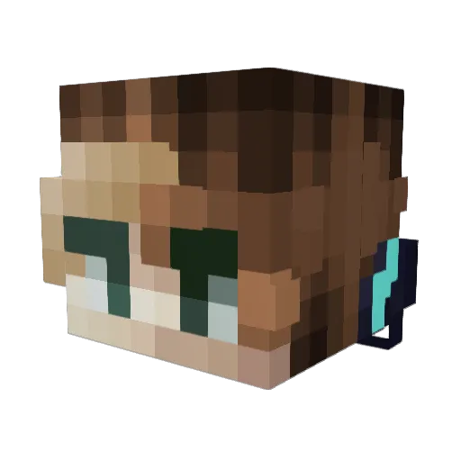 Pantofola Minecraft avatar head, 3D render