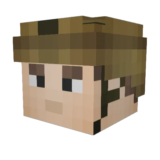 Panzerkraftwagen Minecraft avatar head, 3D render