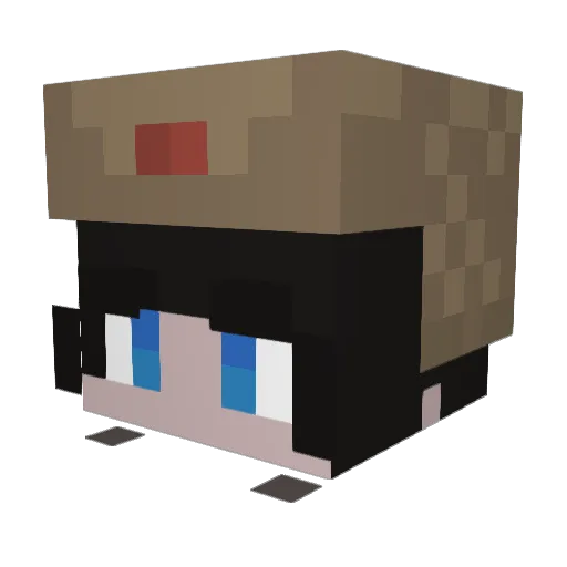Panzermiku Minecraft avatar head, 3D render