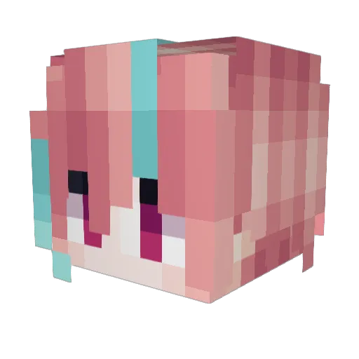 Pao7128 Minecraft avatar head, 3D render