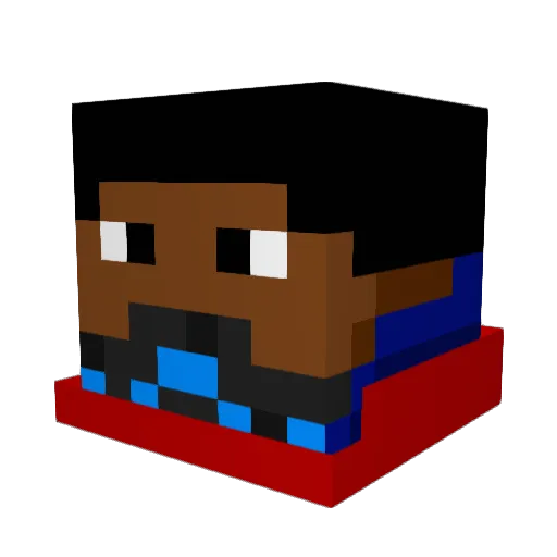 PaoDelta Minecraft avatar head, 3D render