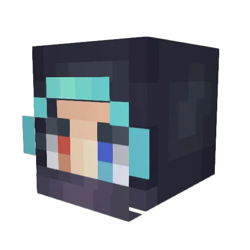 Pao_zi_ Minecraft avatar head, 3D render