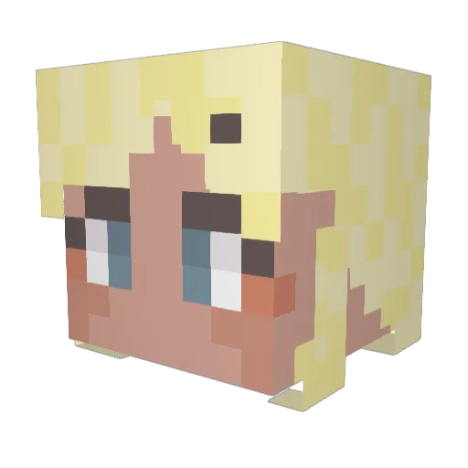 Paolatjee Minecraft avatar head, 3D render