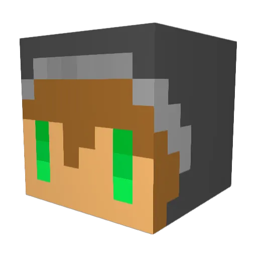 Paoya Minecraft avatar head, 3D render