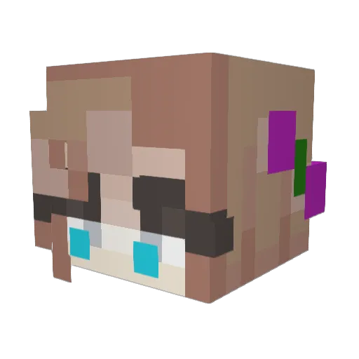 PapJul Minecraft avatar head, 3D render