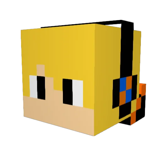 Pap_exe Minecraft avatar head, 3D render