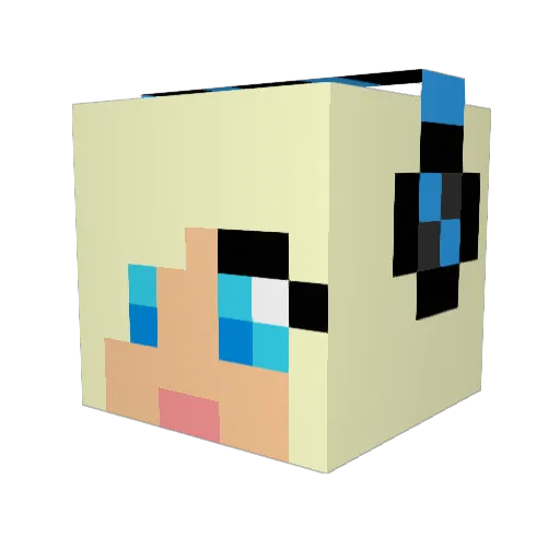 Pap_star Minecraft avatar head, 3D render