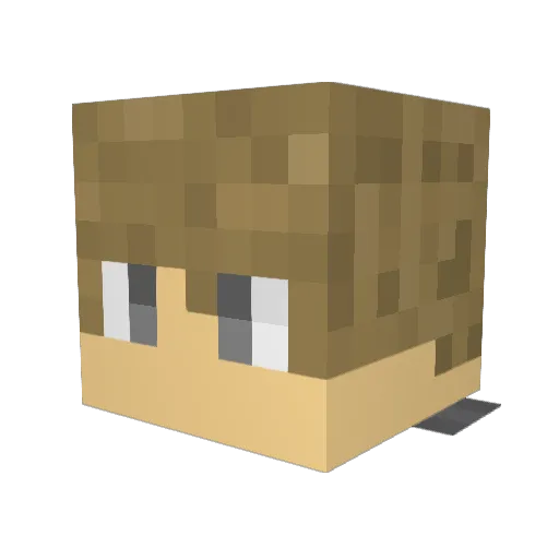 PapaBice Minecraft avatar head, 3D render