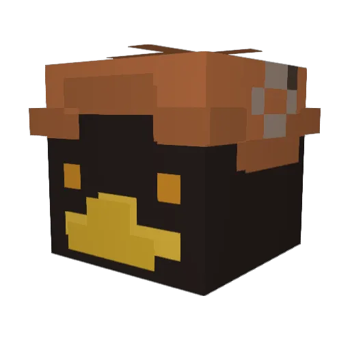 PapaBollozos Minecraft avatar head, 3D render