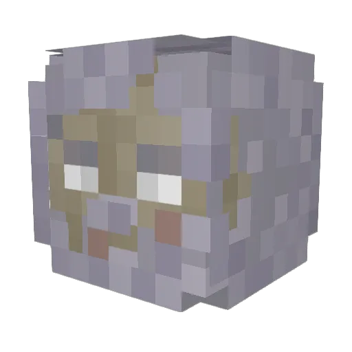PapaHat0 Minecraft avatar head, 3D render