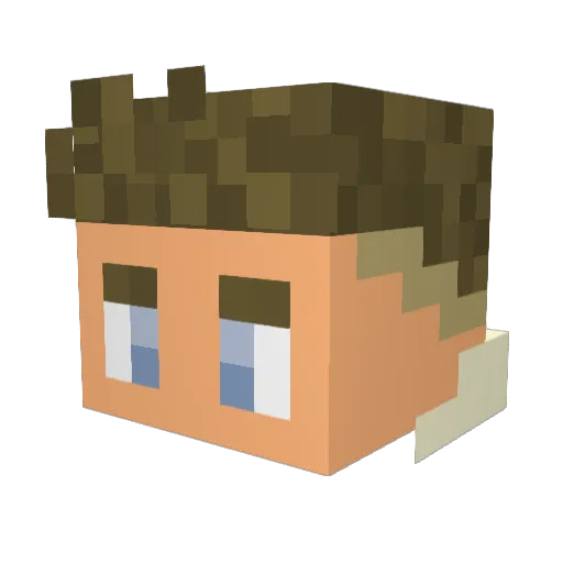 PapaHonzik Minecraft avatar head, 3D render