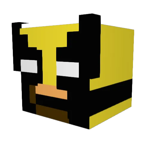 PapaJedi Minecraft avatar head, 3D render