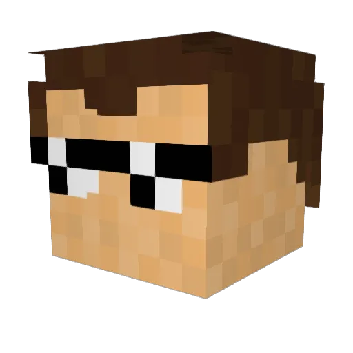 PapaNota Minecraft avatar head, 3D render