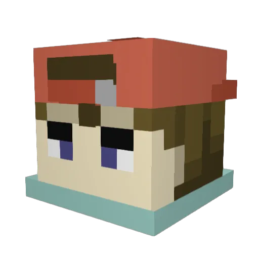 PapaSneeze Minecraft avatar head, 3D render