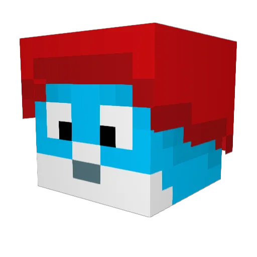 Papa_Smurf_Papa Minecraft avatar head, 3D render