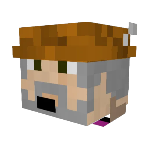 Papa_bean Minecraft avatar head, 3D render