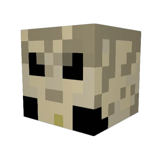 Papaleg Minecraft avatar head, 3D render