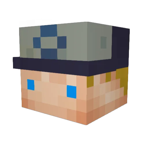 PapasLehrling Minecraft avatar head, 3D render