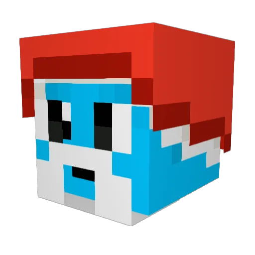 Papasmurf02 Minecraft avatar head, 3D render