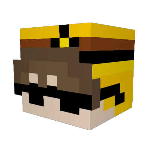 Papauus Minecraft avatar head, 3D render