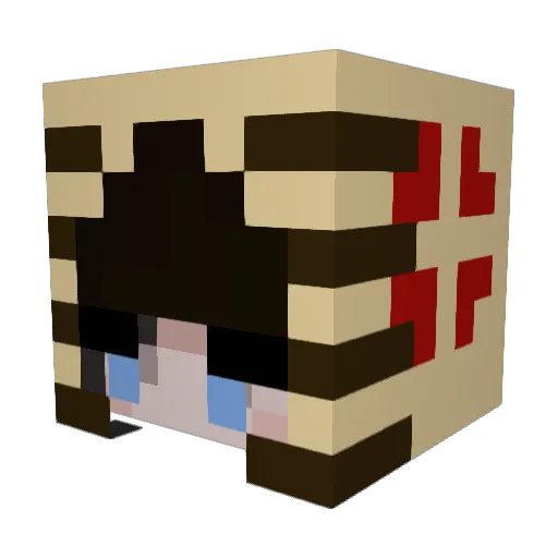 Papawind Minecraft avatar head, 3D render