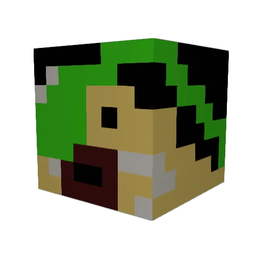 PapayaMan03 Minecraft avatar head, 3D render