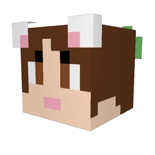 PapayaVega Minecraft avatar head, 3D render