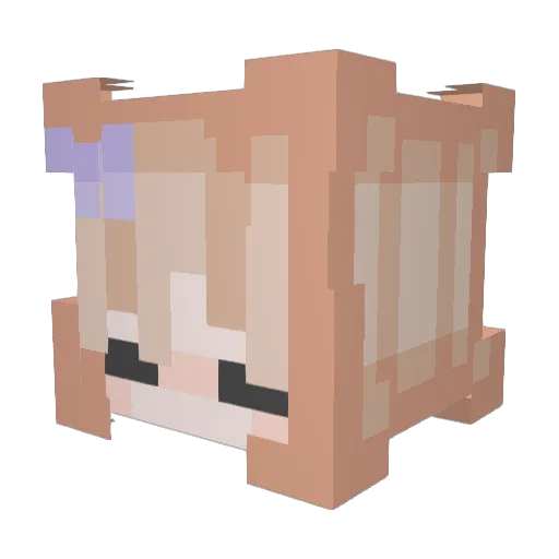 Papayaful Minecraft avatar head, 3D render