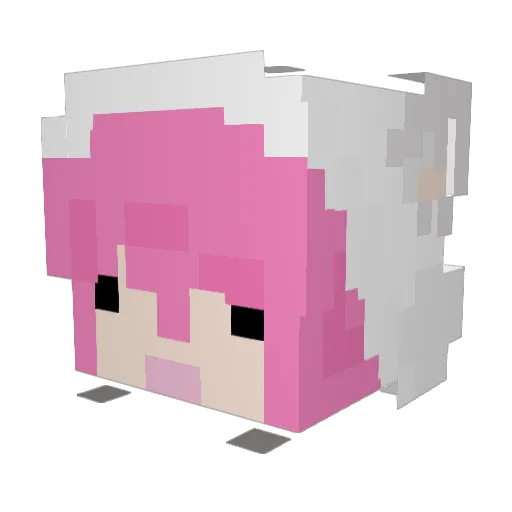 Papepopo Minecraft avatar head, 3D render