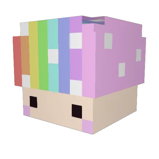 PaperAnemone Minecraft avatar head, 3D render