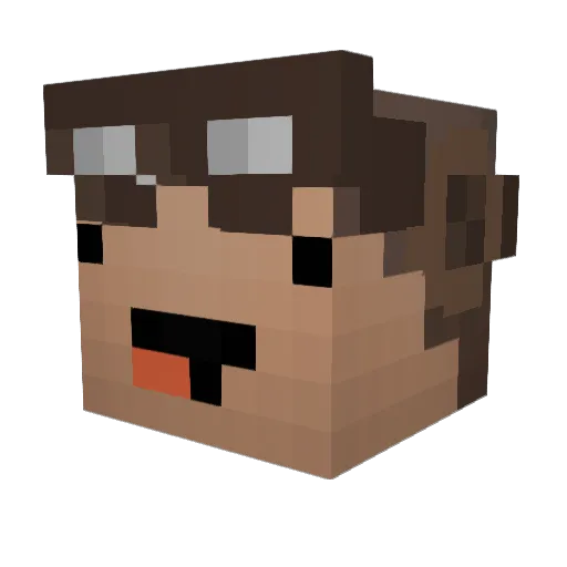 PaperAviator Minecraft avatar head, 3D render