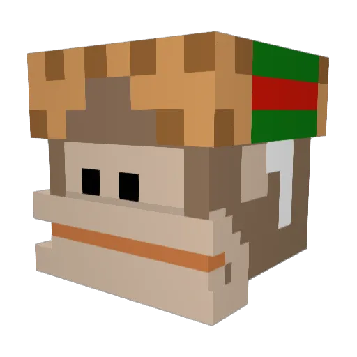 PaperBench6296 Minecraft avatar head, 3D render