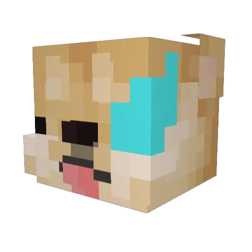 PaperCat_ Minecraft avatar head, 3D render