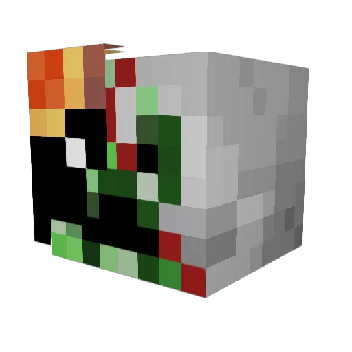 PaperCoyote Minecraft avatar head, 3D render