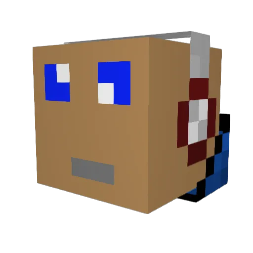 PaperHead08 Minecraft avatar head, 3D render