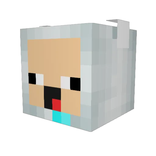 PaperPanda Minecraft avatar head, 3D render