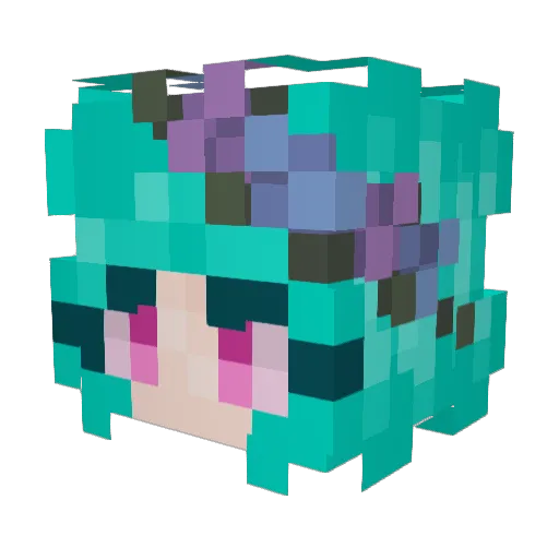 PaperShards Minecraft avatar head, 3D render