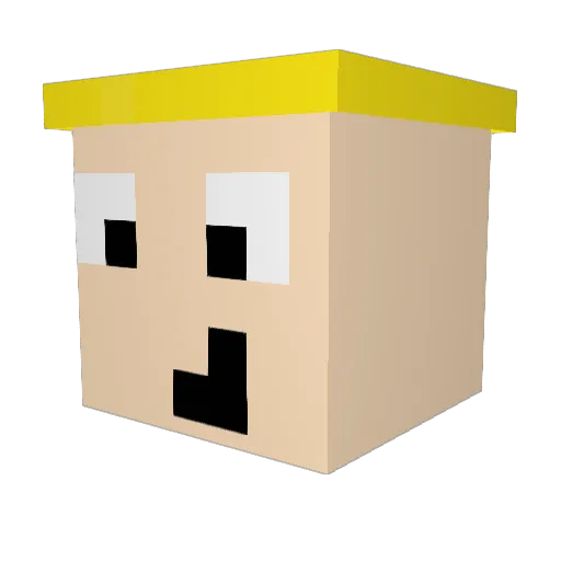 Paper_7 Minecraft avatar head, 3D render