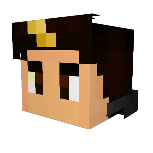Paper_Pat Minecraft avatar head, 3D render
