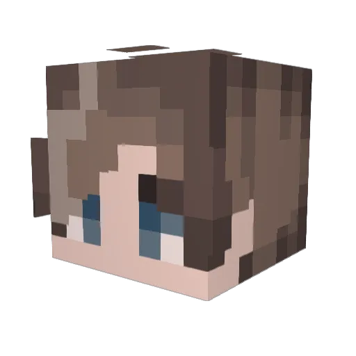 Paperlambo Minecraft avatar head, 3D render