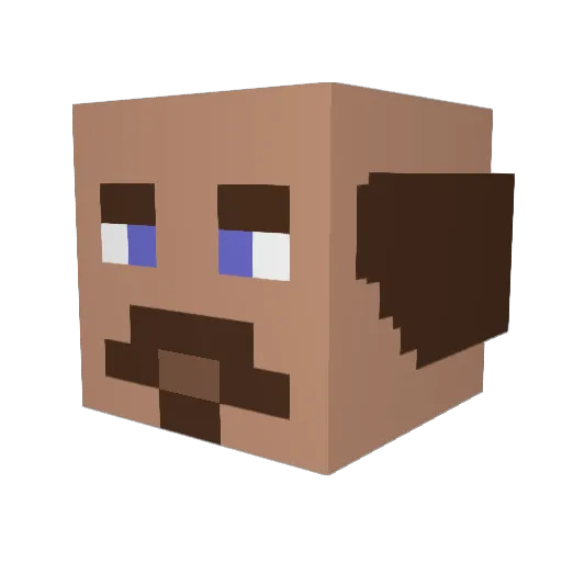 Paphase Minecraft avatar head, 3D render