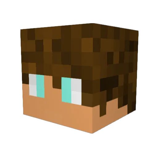 Paphy Minecraft avatar head, 3D render