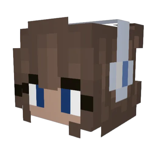 PapiGalen Minecraft avatar head, 3D render