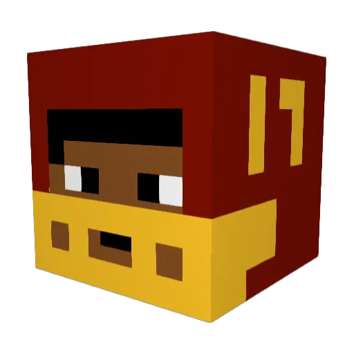 PapiP444 Minecraft avatar head, 3D render