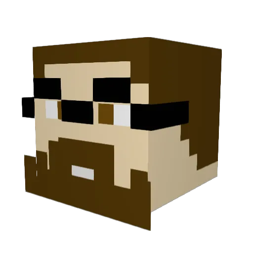 PapiRenegado Minecraft avatar head, 3D render