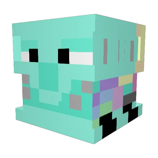 PapiTuro Minecraft avatar head, 3D render