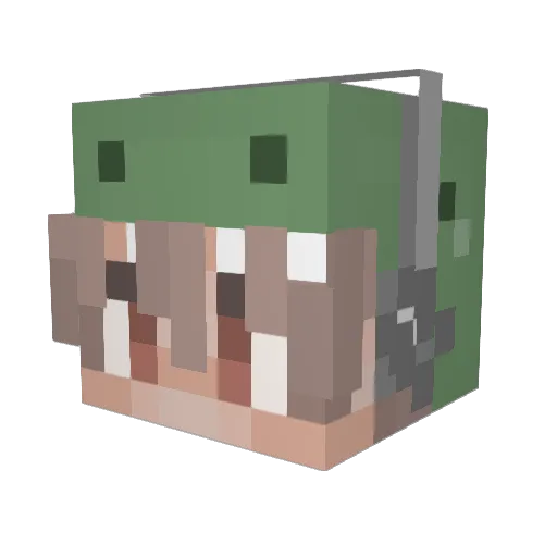 Papibrando Minecraft avatar head, 3D render