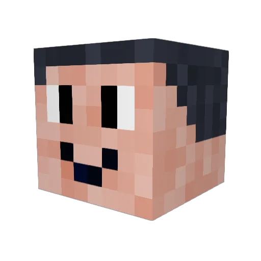 PapieruD Minecraft avatar head, 3D render